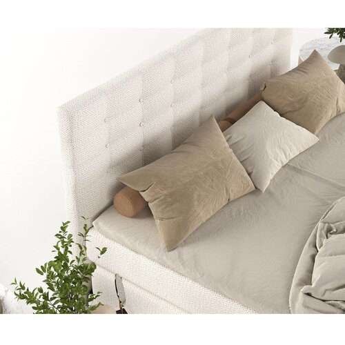 Maison de R&amp;ecirc;ve Kremno bela boxspring postelja s prostorom za shranjevanje 200x200 cm Blend &amp;ndash; Slike