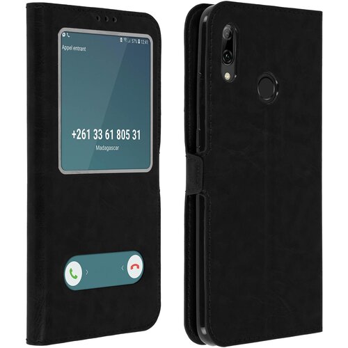 AVIZAR etui z dvojnim oknom (hitra sprostitev), funkcija podpore za video - crna str. huawei p smart 2019 / honor 10 lite, (20600007) Cene