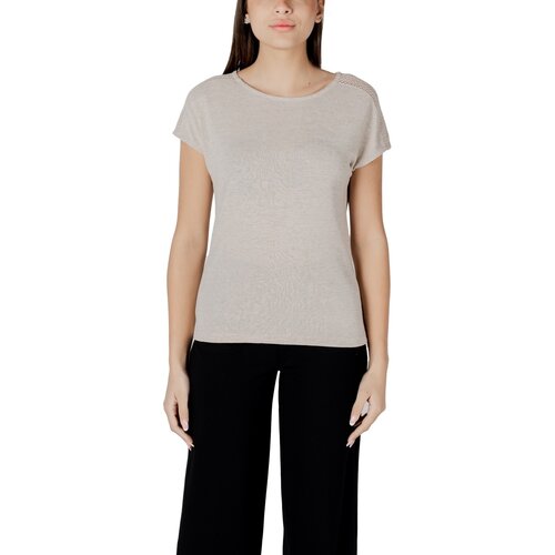 Street One Majice s kratkimi rokavi LTD QR linen look shirt w.laceshoulde 323146 Bež Cene