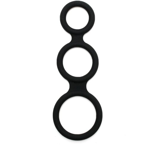Rimba Latex Play Triple Cock Ring Black Cene