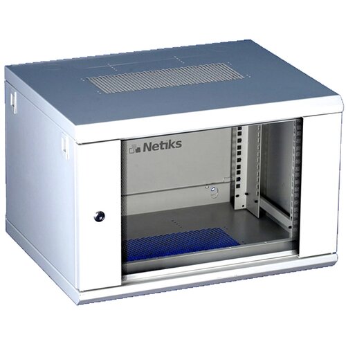  6U/19" rek orman nazidni Netiks W6606, staklena vrata sa bravom, dim. 600x600x370mm (&Scaron;xDxV), prednje i zadnje &scaron;ine 19", nosivost do 60kg Cene