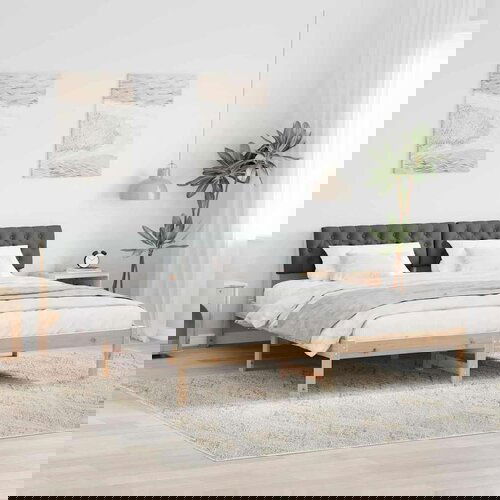 vidaXL Okvir kreveta smeđe i tamnosivo 180 x 200 cm Masivna borovina Cene