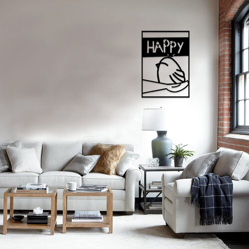 Wallity Zidna dekoracija Happy, Crna Cene