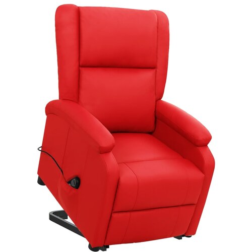 VidaXL Naslonjač na podizanje od umjetne kože crveni Slike