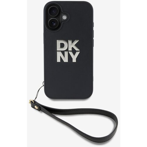 Dkny PU Leather Stack Logo Wrist Strap Zadn&iacute; Kryt pro iPhone 16 Black Ovitek za telefon Vijolična Cene