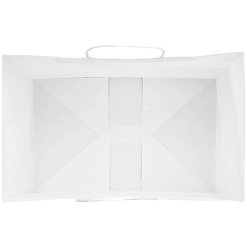  Papirnate vrećice 250 kom s ručkama bijele 26x17x25 cm Slike