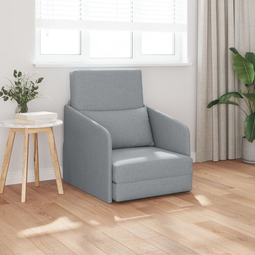 vidaXL Fotelja na podu 2-u-1 Svjetlosiva 65x80x83 cm Tkanina Cijene