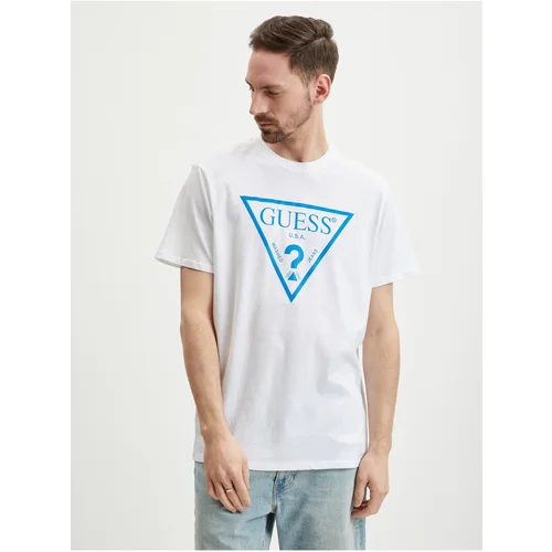 Guess White Men's T-Shirt Reflective - Men