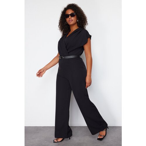 Trendyol Curve Black Belted Woven Overalls Slike