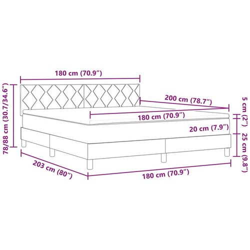  Krevet s podnicom i madracem Crna 180x200 cm Tkanina Slike