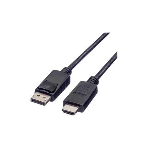 Roline green DisplayPort / HDMI priključni kabel DisplayPort utikač, HDMI A utikač 2.00 m crna 11.44.5781 sa zaštitom, TPE plašt, bez halogena DisplayPort kabel