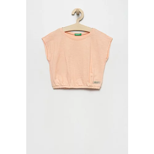 United Colors Of Benetton Otroški bombažen t-shirt roza barva