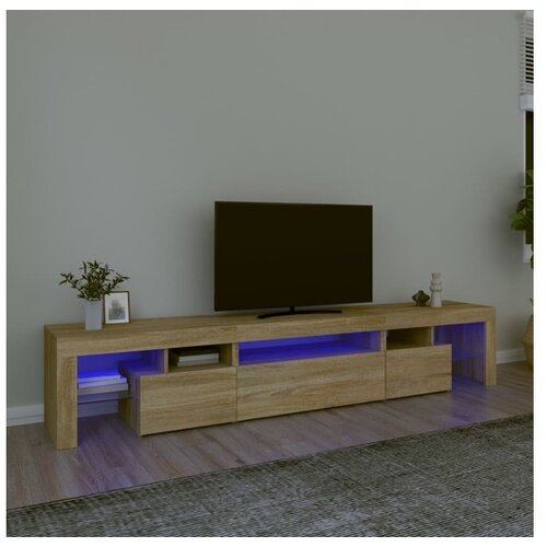  TV omarica z LED lučkami sonoma hrast 215x36,5x40 cm Cene