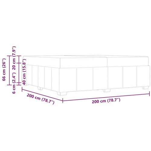  Krevetna konstrukcija Crna 200 x 200 cm tkanina Slike