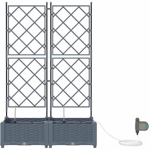  Vrtna saksija 2 pcs Svijetlo siva 80 x 40 x 126 cm Plastika Slike