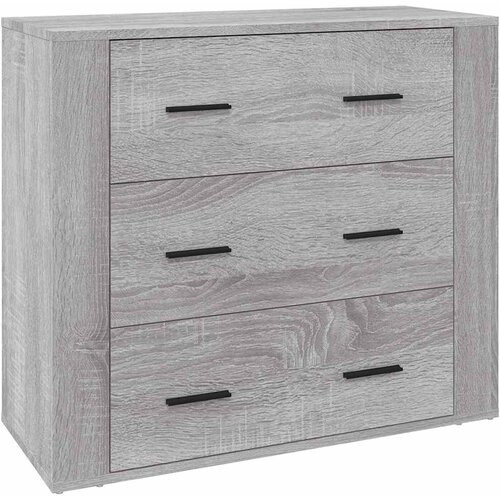  Komoda sivog hrasta sonome 80x33x70 cm od konstruiranog drva Siva Slike