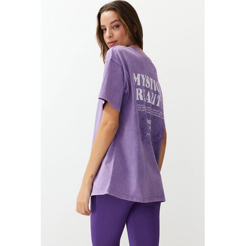 TRENDYOLMILLA Ženska majica TWOSS24TS00200, Ljubičasta Cene