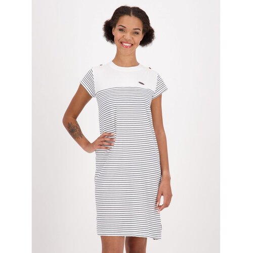 Alife and Kickin White Striped Dress with Belt - Women Slike