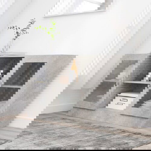vidaXL Vitrina betonsko siva 120x30,5x70 cm iverna plošča Cene