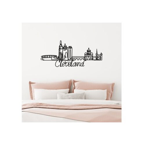 WALLXPERT Zidna dekoracija Cleveland, 120 x 50 x 1,5 cm, Crna Cene