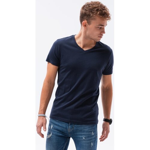 Ombre Majice s kratkimi rokavi Mo&amp;scaron;ka majica (S1369NAVY) pisana Slike