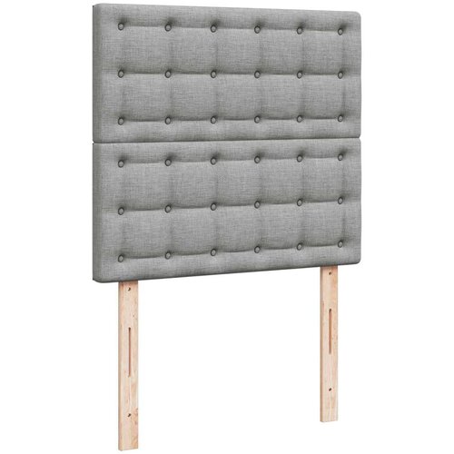 VidaXL Okvir kreveta s oprugama i madrac svjetlosivi 90x200cm tkanina Slike