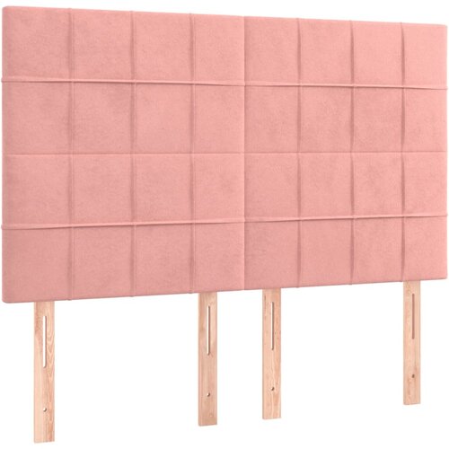 Maison Chic Posteljno vzglavje - Vzglavna omarica 4 kosa roza 72x5x78/88 cm žamet, (22077512) Slike