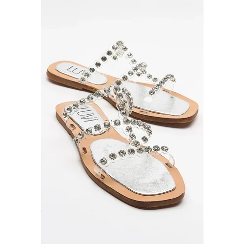 LuviShoes Women's Slippers with FLEP Silver Stone