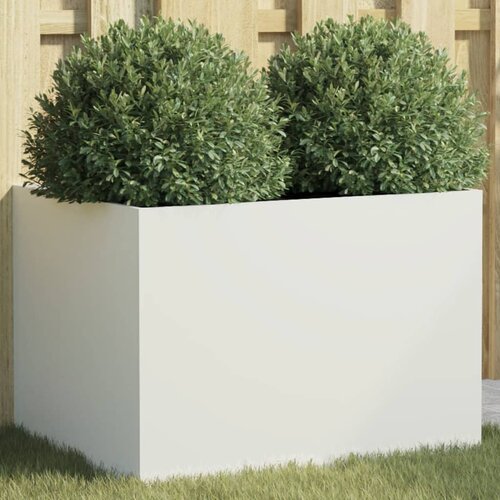 vidaXL Cvetlično korito belo 62x47x46 cm hladno valjano jeklo Cene
