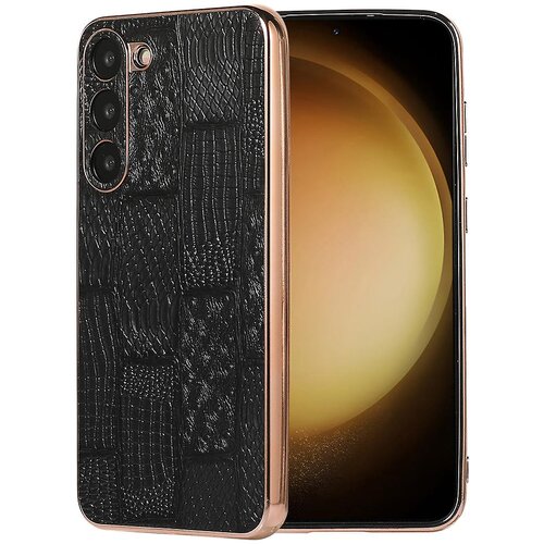 INORCO Ovitek za telefon iz pravega govejega usnja+PC+TPU ovitek za Samsung Galaxy S23+ z nano galvanizacijo Mahjong teksturo, (22035967) Slike
