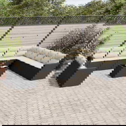 vidaXL 12-dijelni set vrtnih sofa od poliratana s jastucima crni Cene