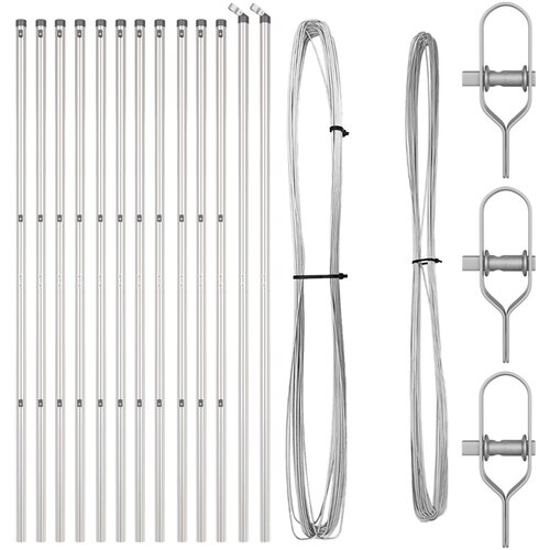 VidaXL Stebri za ograjo 13 kosov &amp;Oslash;32 mm 150 cm Galvanizirano Jeklo Slike