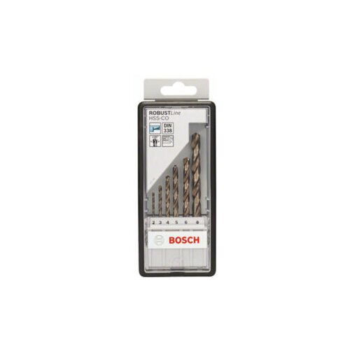Bosch 6-delni Robust Line set burgija za metal HSS-Co 2; 3; 4; 5; 6; 8 mm 2607019924 Slike