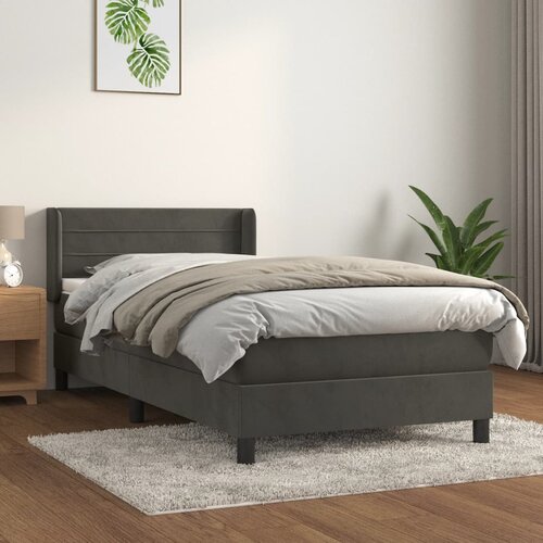 The Living Store Box spring postelja z vzmetnico temno siva 80x200 cm žamet - Box Spring Postelja, (21491870) Slike