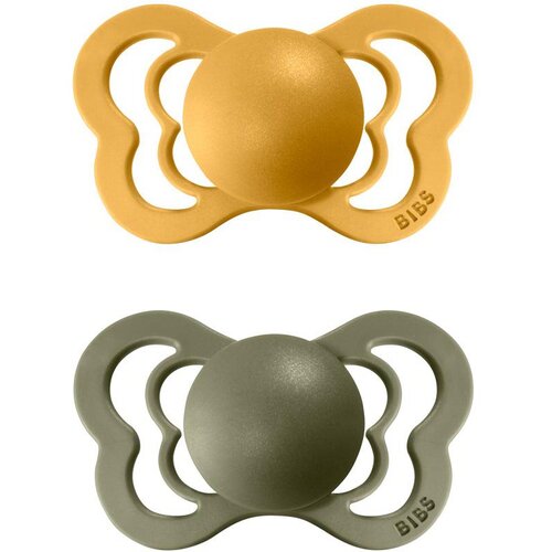 Bibs Couture Natural Rubber Size 2: 6+ months duda Honey Bee / Olive 2 kom Slike