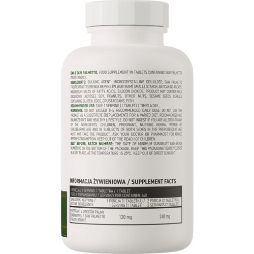 OSTROVIT saw palmetto 360 tableta - prirodna podr&amp;scaron;ka zdravlju prostate i kose Slike
