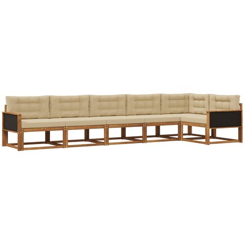 vidaXL Zunanja garnitura za sedenje z blazino 6 pcs Naravna in bež, (5000281347) Cene