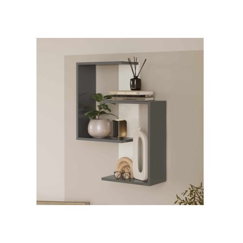 Hanah home Zidna polica Lisbon Anthracite White Cene
