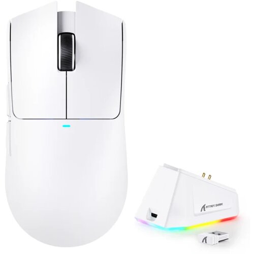 Attack Shark bežični gaming mi&amp;scaron; X11 PAW3311/22000 dpi/trimode/white + charging dock Slike