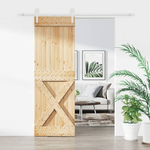 Furnova Drsna vrata s kompletom vodil 80x210 cm trdna borovina, (21945075) Cene