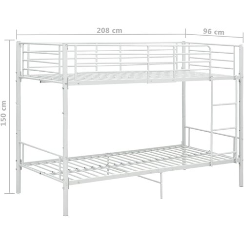  Krevet na kat bijeli metalni 90 x 200 cm Slike