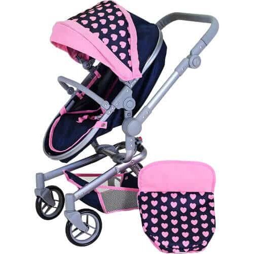  knorrtoys kolica za lutke Boonk - Doll’s Pram Pink Hearts, 909412 Cene