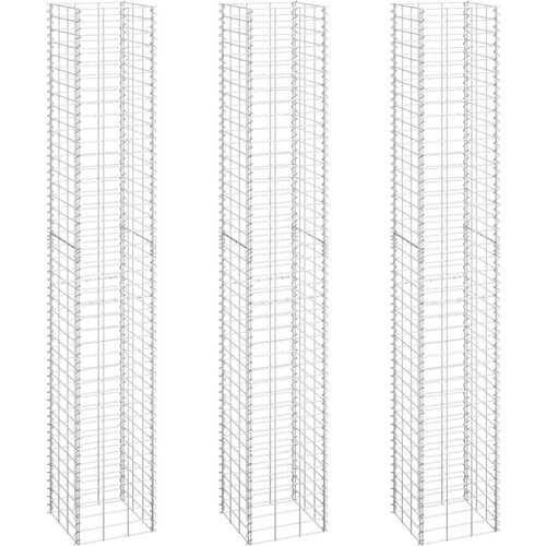 VidaXL gabionske povi&amp;scaron;ene gredice 3 kom 30 x 30 x 200 cm željezne Slike
