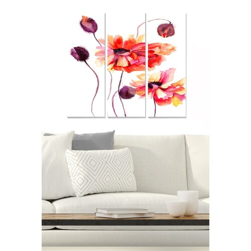 Wallity MDF1375309 multicolor decorative mdf painting (3 pieces) Cene