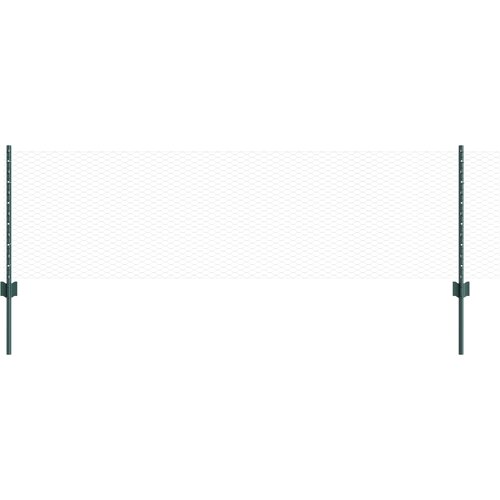 vidaXL Ograda sa stubovima 11 kom U-kanal zelena 60 cm čelik, Šesterokutna ograda zelena 0.6x25 m čelik Cene
