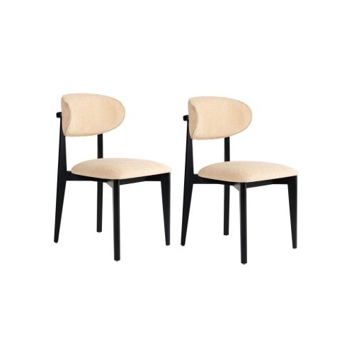 Hanah home stolica lionte - beige, black beigeblack chair set (2 pieces) Cene