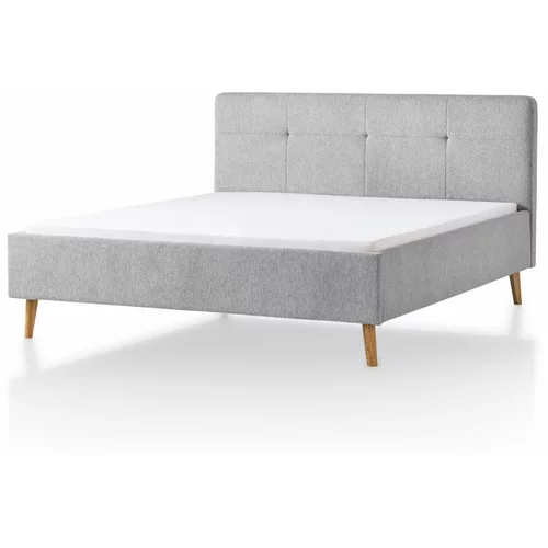 Meise Möbel Svijetlo sivi tapecirani bračni krevet 180x200 cm Smart –
