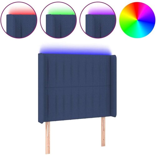  Uzglavlje plavo 83 x 16 x 118/128 cm od tkanine Slike