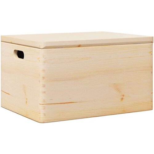 VidaXL Drvena kutija s poklopcem i ručkama 40x30x23 cm puno drvo bor Slike