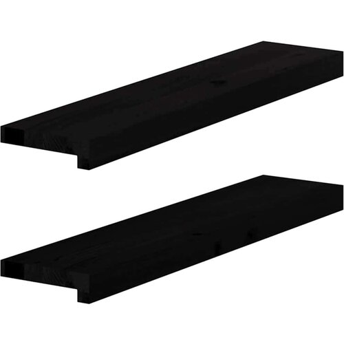  Okenske police 2 kosa temno rjava 70x15x2 cm trdna hrastovina Cene